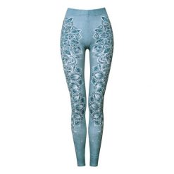 Legginsy sportowe damskie DEEP TRIP Aqua. Niebieskie legginsy DEEP TRIP, l, bez wzorów, na jogę i pilates. Za 179.00 zł.