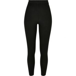 Legginsy Damskie Z Dzianiny Prążkowanej. Czarne legginsy Urban Classics, bez wzorów, z dzianiny, sportowe. Za 137.99 zł.