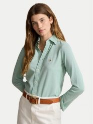 Polo Ralph Lauren Koszula 211924258009 Zielony Slim Fit. Zielone koszule Polo Ralph Lauren, xs, bez wzorów, z bawełny, bez kołnierzyka, bez ramiączek. Za 509.99 zł.
