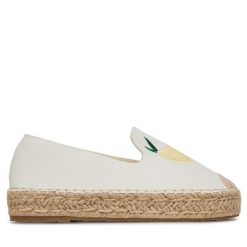 Espadryle DeeZee. Białe espadryle DeeZee, bez wzorów, bez obcasa. Za 119.99 zł.