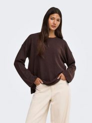 ONLY Sweter w kolorze brązowym rozmiar: M. Brązowe swetry ONLY, m, bez wzorów, bez ramiączek. Za 69.95 zł.