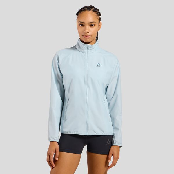 Kurtka damska ODLO Jacket ESSENTIAL LIGHT. Niebieskie kurtki do biegania ODLO, l, bez wzorów, z materiału, bez kaptura, do biegania. Za 399.99 zł.