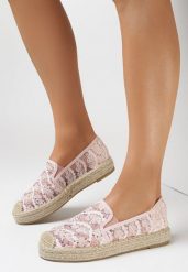 Różowe Espadryle Ampephone. Czerwone espadryle Born2be, z aplikacjami, z koronki, klasyczne, bez obcasa, na płaskiej podeszwie. W wyprzedaży za 97.74 zł.