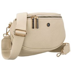 Beżowa, praktyczna, miejska nerka damska ze skóry ekologicznej, jednokomorowa - Peterson. Brązowe nerki i saszetki Peterson, bez wzorów, ze skóry ekologicznej, bez dodatków. Za 74.00 zł.