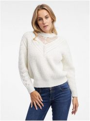 Orsay Sweter w kolorze białym rozmiar: S. Białe swetry Orsay, s, bez wzorów, z bawełny, bez ramiączek. Za 79.21 zł.