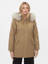 ONLY Parka 15300633 Brązowy Regular Fit. Brązowe płaszcze ONLY, s, bez wzorów, z syntetyku, bez kaptura. Za 189.99 zł.