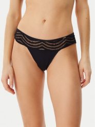 BOSS Stringi 50535129 Czarny. Czarne stringi Boss, bez wzorów, z syntetyku. Za 79.99 zł.