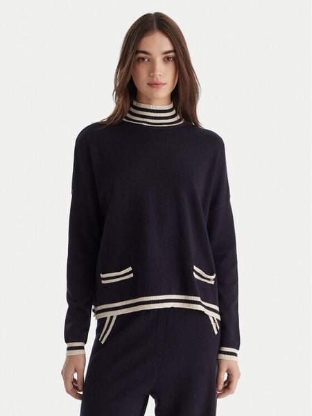 Gaudi Golf 521BD53007 Granatowy Relaxed Fit. Niebieskie swetry Gaudi, xxl, bez wzorów, z syntetyku, bez ramiączek. Za 469.99 zł.