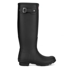 Kalosze Hunter. Czarne kalosze Hunter, bez wzorów, bez zapięcia. Za 419.99 zł.