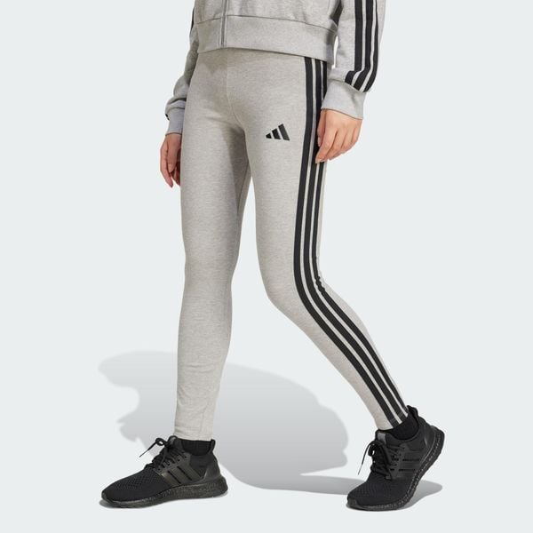 Legginsy Essentials 3-Stripes Cotton. Czarne legginsy adidas, bez wzorów, z bawełny, klasyczne. Za 139.05 zł.