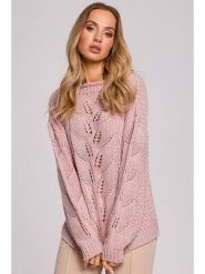 Made of emotion Sweter w kolorze jasnoróżowym rozmiar: L/XL. Różowe swetry Made Of Emotion, l, bez wzorów, ze splotem, bez ramiączek. Za 149.66 zł.