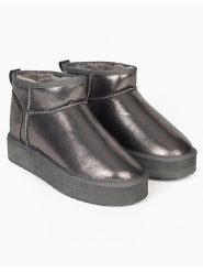 ISLAND BOOT Botki "Miley" w kolorze srebrnym rozmiar: 36. Szare botki Island Boot, bez wzorów, bez obcasa, bez zapięcia. Za 121.51 zł.