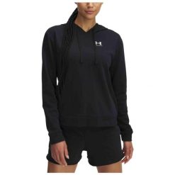Bluza Damska Under Armour. Czarne bluzy Under Armour, bez wzorów, sportowe, bez ramiączek, bez kaptura. Za 136.99 zł.