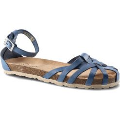 Granatowe Sandały Yokono Damskie Skórzane Buty. Niebieskie sandały Yokono, bez wzorów, z jeansu, klasyczne, bez obcasa, na platformie, bez zapięcia. Za 209.00 zł.