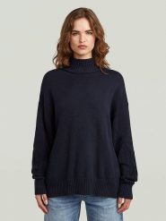 G-Star Sweter w kolorze granatowym rozmiar: S. Niebieskie swetry G-Star, s, bez wzorów, z bawełny, retro, bez ramiączek. Za 189.95 zł.
