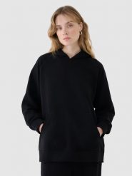 4F Bluza dresowa nierozpinana z kapturem damska - czarna S. Czarne bluzy z kapturem 4f, s, bez wzorów, z bawełny, z kapturem. W wyprzedaży za 79.99 zł.