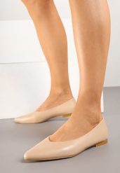 Ciemnobeżowe Balerinki Vices Ozdobione Migdałowym Noskiem Neoranea. Brązowe baleriny Renee, bez wzorów, z jeansu, eleganckie, bez obcasa, bez zapięcia. Za 49.99 zł.
