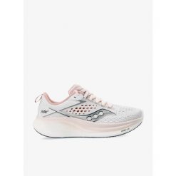 Buty do biegania damskie Saucony Ride 17. Białe buty do biegania Saucony, bez wzorów, bez zapięcia, do biegania. Za 492.99 zł.