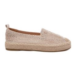 Espadryle Damskie Na Platformie Vinceza 17392 Beżowe beżowy. Brązowe espadryle bez wzorów, z jeansu, eleganckie, bez obcasa, na platformie. Za 179.00 zł.