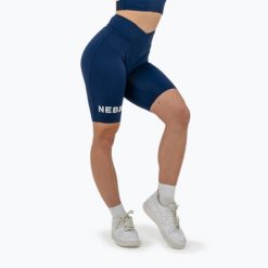 Spodenki NEBBIA Washed-Off NO BS. Niebieskie szorty sportowe Nebbia, bez wzorów, na fitness i siłownię. Za 159.99 zł.