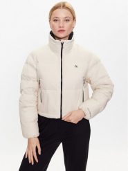 Calvin Klein Jeans Kurtka puchowa J20J221649 Écru Cropped Fit. Kurtki Calvin Klein Jeans, na zimę, xl, bez wzorów, z jeansu, bez kaptura. Za 494.00 zł.