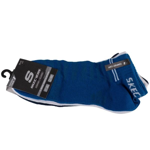 Skarpetki sportowe dla dorosłych 3PPK Unisex Mesh Ventilation Quarter Socks. Białe skarpetki Skechers, bez wzorów, z meshu. Za 29.99 zł.