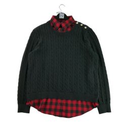 Second life - Damski czarny sweter - Jak nowy. Czarne swetry Ralph Lauren, bez wzorów, bez ramiączek. Za 114.17 zł.