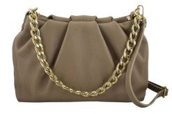 Marszczona listonoszka skórzana BARBERINI'S beżowa 948-2. Brązowe shopper bag Barberinis, bez wzorów, ze skóry, biznesowe, małe, bez dodatków. Za 269.99 zł.