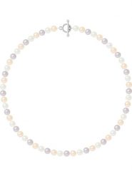 Pearline Naszyjnik perłowy w kolorze fioletowo-jasnoróżowo-białym - dł. 42 cm rozmiar: onesize. Białe naszyjniki Pearline, z materiału, z perłą, srebrne. Za 260.99 zł.