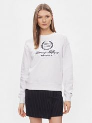 Tommy Hilfiger Bluza Flag Script WW0WW41758 Biały Regular Fit. Białe bluzy Tommy Hilfiger, m, bez wzorów, z bawełny, bez kaptura. Za 309.99 zł.