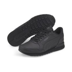 Młodzieżowe skórzane buty sportowe ST Runner v3 PUMA Black. Czarna buty treningowe Puma, bez wzorów, z materiału, bez zapięcia, trekkingowe. Za 159.99 zł.