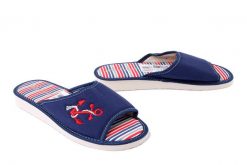 METEOR 095 KOTWICA granatowy, kapcie damskie. Niebieskie kapcie Meteor, bez wzorów. Za 44.99 zł.