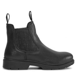 Botki Lumberjack. Czarne botki Lumberjack, bez wzorów, bez obcasa, na płaskiej podeszwie, bez zapięcia. Za 379.99 zł.