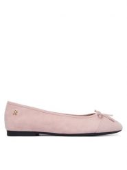 Tommy Hilfiger Baleriny Th Monogram Suede Ballerinas FW0FW09357 Różowy. Czerwone baleriny Tommy Hilfiger, bez wzorów, ze skóry, bez obcasa, bez zapięcia. Za 409.99 zł.