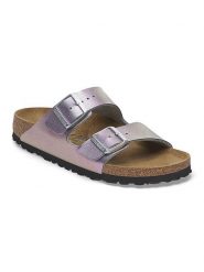 Birkenstock Klapki "Arizona" w kolorze fioletowym rozmiar: 38. Różowe klapki Birkenstock, bez wzorów, klasyczne, z otwartym noskiem, bez obcasa, bez zapięcia. Za 375.11 zł.