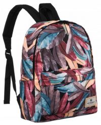 Plecak damski Peterson PTN 79904 pióra print. Plecaki Peterson, bez wzorów, bez dodatków. Za 71.99 zł.