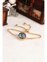 Pierres delicates Pozłacana bransoletka z labradorytami rozmiar: onesize. Szare bransoletki Pierres delicates, z labradorytem, pozłacane. Za 83.03 zł.