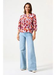 Garcia Bluzka w kolorze jasnoróżowo-czerwonym rozmiar: XL. Czerwone bluzki Garcia, xl, bez wzorów, bez kołnierzyka, bez ramiączek. Za 173.99 zł.