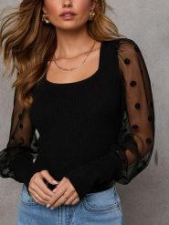 LA Angels Bluzka w kolorze czarnym rozmiar: S. Czarne bluzki LA Angels, s, bez wzorów, z tiulu, bez kołnierzyka, bez ramiączek. Za 126.99 zł.