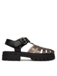 Tommy Jeans Sandały Jelly Chunky Cleat Fisherman EN02949 Czarny. Czarne sandały Tommy Jeans, bez wzorów, z jeansu, bez obcasa, na płaskiej podeszwie, bez zapięcia. Za 409.99 zł.