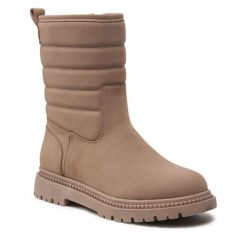 Botki DeeZee. Brązowe botki DeeZee, bez wzorów, bez obcasa, na płaskiej podeszwie, bez zapięcia. Za 159.99 zł.