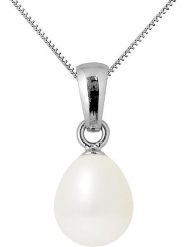 Pearline Srebrny naszyjnik "Bélière" z zawieszką - dł. 42 cm rozmiar: onesize. Białe naszyjniki Pearline, z materiału, z perłą, srebrne. Za 282.99 zł.