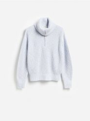 Sweter z wełną - jasnoniebieski. Niebieskie swetry Reserved, l, bez wzorów, z dzianiny, bez ramiączek. Za 359.99 zł.
