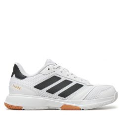 Buty halowe adidas. Białe buty sportowe lifestyle adidas, bez wzorów, bez zapięcia. Za 329.99 zł.