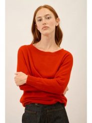 Just Cashmere Kaszmirowy sweter "Rebecca" w kolorze czerwonym rozmiar: XL. Czerwone swetry Just Cashmere, xl, bez wzorów, z kaszmiru, bez ramiączek. Za 402.20 zł.