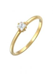 Elli Damski pierścionek zaręczynowy Solitaire Classic z cyrkoniami w srebrze próby 925 Sterling Silver, pozłacany Pierścionki 1 ct. Szare pierścionki Elli, z cyrkonią, pozłacane. Za 283.99 zł.