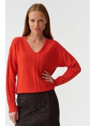 TATUUM Sweter w kolorze pomarańczowym rozmiar: XL. Pomarańczowe swetry Tatuum, xl, bez wzorów, ze splotem, bez ramiączek. Za 102.18 zł.