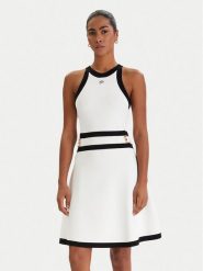 KARL LAGERFELD Sukienka dzianinowa B1W13004 Biały Regular Fit. Białe sukienki KARL LAGERFELD, s, bez wzorów, z dzianiny, bez kołnierzyka, bez ramiączek. Za 1,099.00 zł.