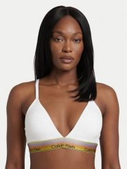 Calvin Klein Biustonosz bezfiszbinowy LV00QF8865 Biały. Białe biustonosze Calvin Klein, bez wzorów, z bawełny. Za 179.99 zł.