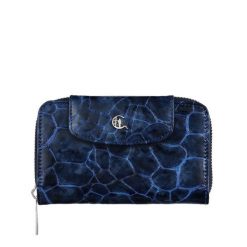 Damski portfel skórzany Canaletto – granatowy lakierowany z RFID | Elegancja i bezpieczeństwo PD1445s286 RFID. Niebieskie portfele bez wzorów, z lakierowanej skóry. Za 180.50 zł.